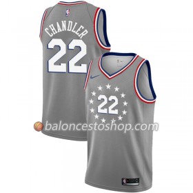 Camiseta Hombre NBA Philadelphia 76ers Wilson Chandler 22 2018-19 Nike City Edition Gris Swingman